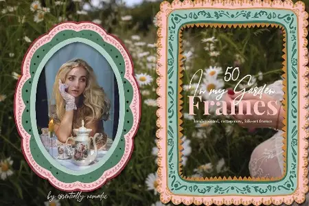 Creative Market - Cottagecore Decorative Frame clipart - 292023887
