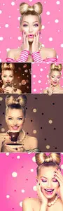 Stock Photo - Blonde Woman with Candies