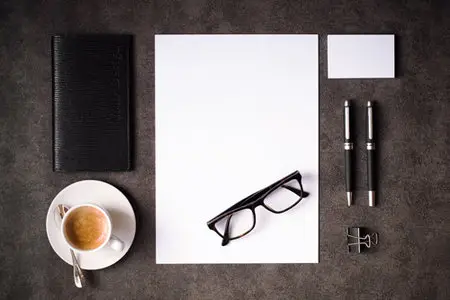 Mock Up Stationery with Cup of Coffe PSD