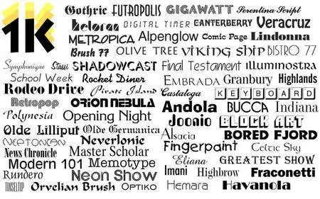 1000 OpenType Fonts - Commercial Use Fonts 4.0 Mac OS X