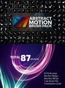 CreativeMarket - 87 Abstract Motion Brush Pack