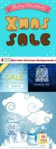 Vectors - Blue Sale Christmas Backgrounds 3