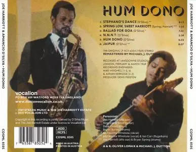 Joe Harriott & Amancio D'Silva - Hum Dono (1969) {Vocalion CDSML8505 rel 2015}