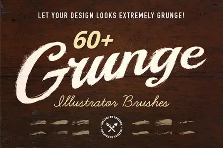CreativeMarket - 60+ Grunge Illustrator Brushes