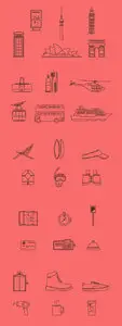 Vector Travel Icons Collection Set Vol 2