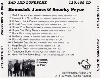 Homesick James & Snooky Pryor - Sad And Lonesome (1980)
