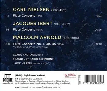 Clara Andrada, Jaime Martín, Frankfurt Radio Symphony - Nielsen, Ibert, Arnold: Flute Concertos (2020)
