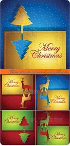 Christmas creative paper art - vector illustration