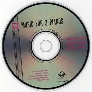 Harold Budd, Ruben Garcia, Daniel Lentz - Music for 3 Pianos (1992) {Gyroscope--All Saints CAROL 6603-2}