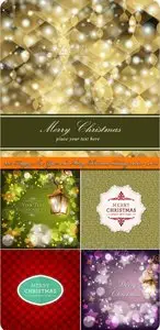 2013 Happy New Year and Merry Christmas holiday vector backgrounds set 18