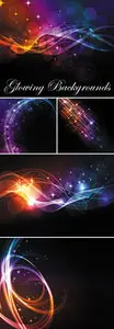 Stylized Glowing Backgrounds Vector