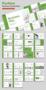 Simple Green White Creative Modern Business Plan Powerpoint, Keynote and Google Slides