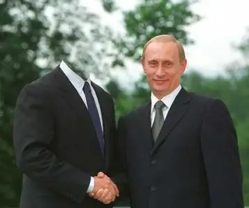 Photo-montage with Russian President Vladimir Putin