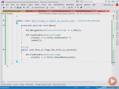 Pluralsight - Automated Testing in ASP.NET With SpecsFor and SpecsFor.Mvc (2015)