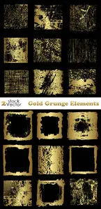 Vectors - Gold Grunge Elements