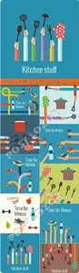 Kitchen and Fitness hands concept flat design vector