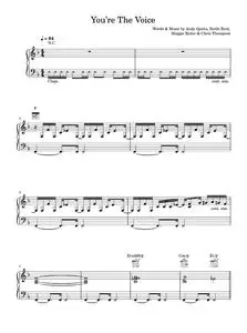 You're The Voice - John Farnham (Piano-Vocal-Guitar (Piano Accompaniment))