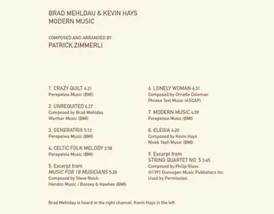 Brad Mehldau & Kevin Hays - Modern Music (2011) {Nonesuch}