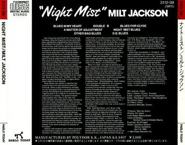 Milt Jackson – Night Mist (1980)(Pablo/Polydor Japan)