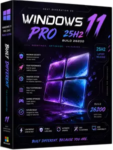 Windows 11 Pro 25H2 Build 26200.9168 (No TPM Required) Preactivated Multilingual August 2026