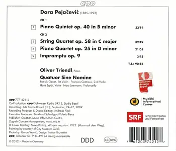 Oliver Triendl, Quatuor Sine Nomine - Dora Pejačević: Chamber Works (2012)