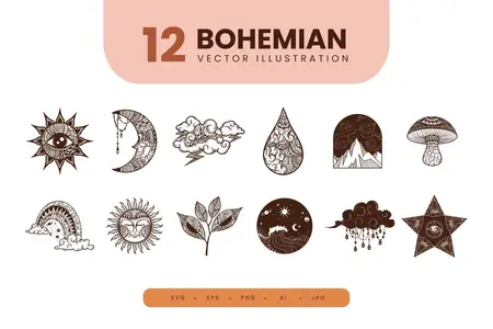 EE - Bohemian Illustration Set Collection FZ6KGWH