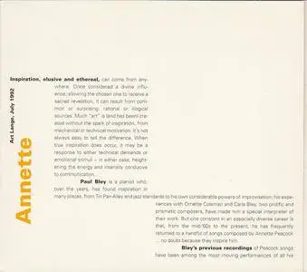 Paul Bley, Franz Koglmann, Gary Peacock - Annette (1992) {hatOLOGY 564 rel 2001}