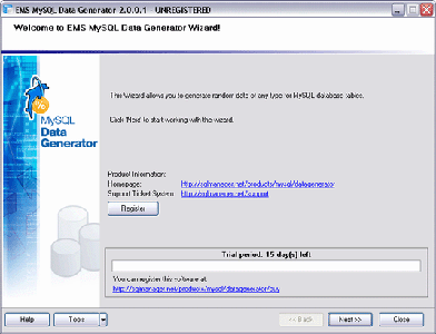 EMS Data Generator 2005 for MySQL v2.2.0.1