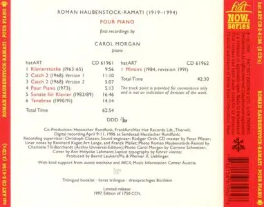 Roman Haubenstock-Ramati - Pour Piano - Carol Morgan (1996)