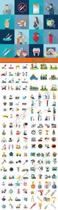 People flat icons vector