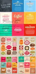 Vintage Food Labels Vector