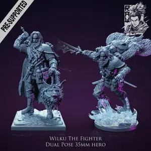 Wilku The Fighter - Action and Idle Pose Hero