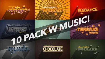 4K Vintage Retro 10 Logo Text Intro Pack - Project for After Effects (VideoHive)