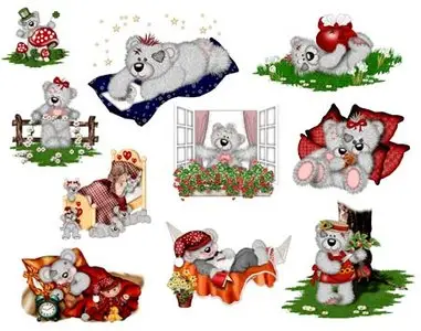 Little Teddy Bears - Clipart for Photoshop