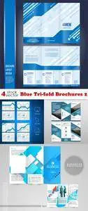 Vectors - Blue Tri-fold Brochures 2