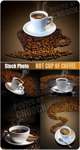 Hot cup of coffee - Stock Photo