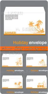 Summer - holiday envelope design vector