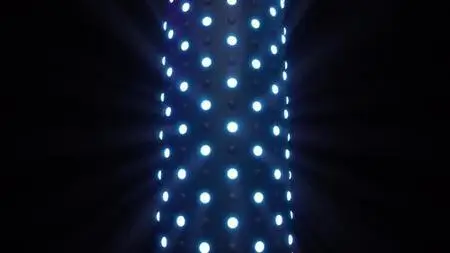 3D Neon Lights Pillar Spinning On Black 1425223