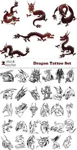 Vectors - Dragon Tattoo Set