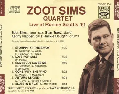 Zoot Sims Quartet - Live at Ronnie Scott's '61 (1990)