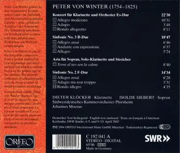 Dieter Klöcker, Johannes Moesus - Peter von Winter: Klarinettenkonzert, Sinfonien No. 2 & 3 (2004)