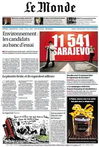 Le Monde et Suppléments du Dimanche 8 et Lundi 9 Avril 2012