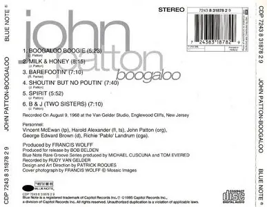John Patton - Boogaloo (1968) {Blue Note 1995} [Repost]