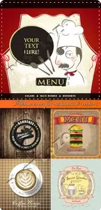 Menu cover for restaurant vector 5