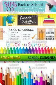 Stock Vector - School Elements Set2406