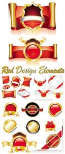 Red Design Elements Vector