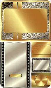 Gold and silver vector backgrounds with patterns