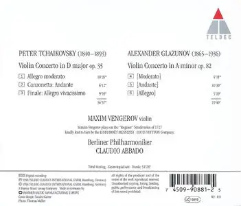 Maxim Vengerov, Claudio Abbado, Berliner Philharmoniker - Tchaikovsky, Glazunov: Violin Concertos (1996)