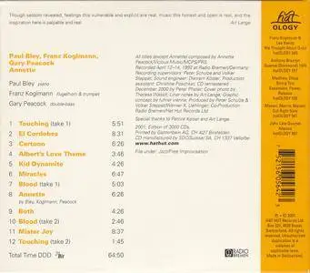 Paul Bley, Franz Koglmann, Gary Peacock - Annette (1992) {hatOLOGY 564 rel 2001}