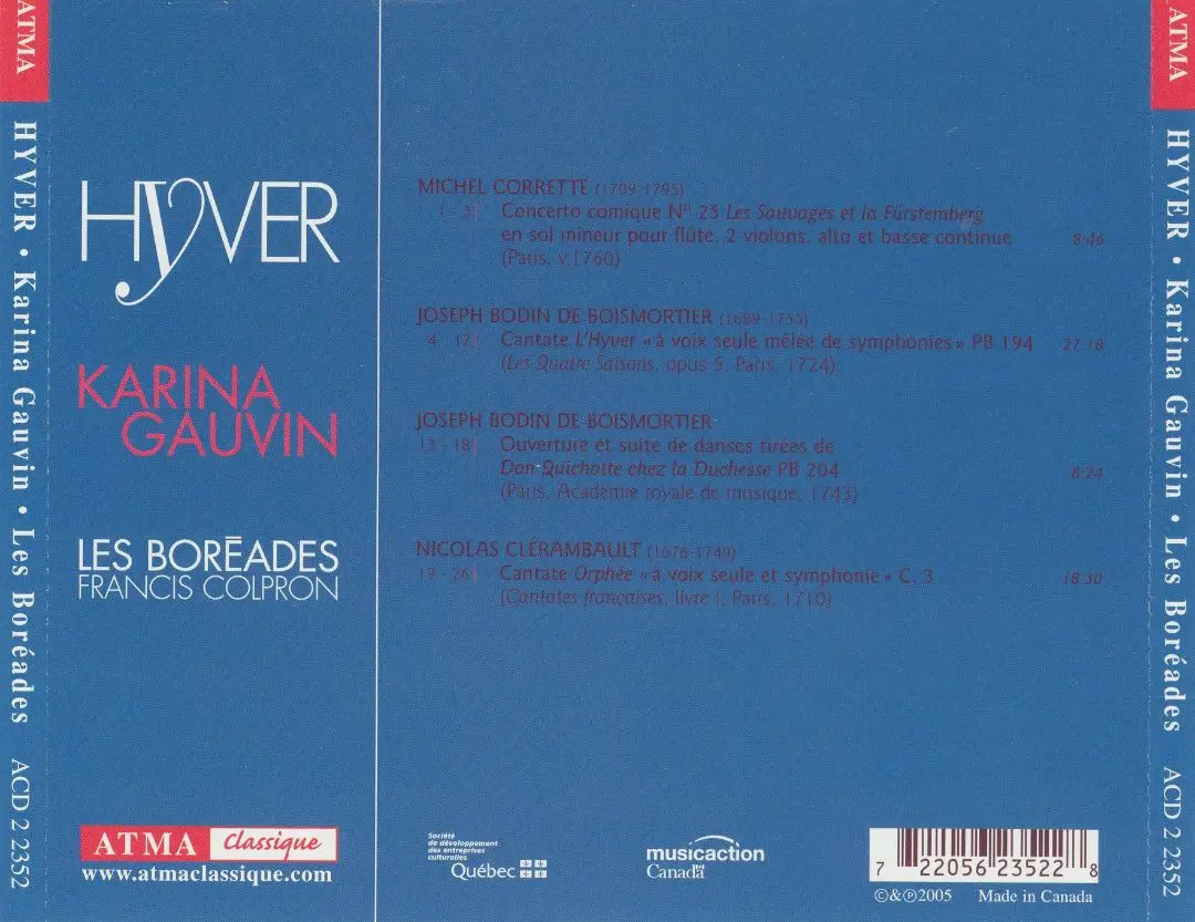 Karina Gauvin, Les Boréades de Montréal - Hyver (2005)
